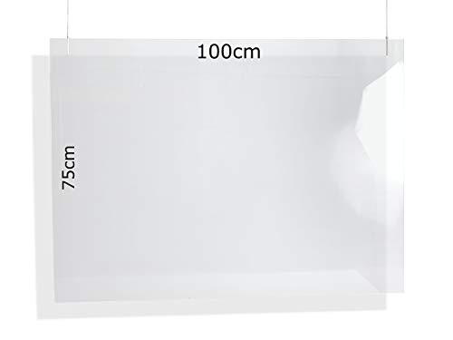 Spuckschutz aus Polycarbonat (wie Plexiglas) mit 3mm, 100x75cm Virenschutz Hustenschutz Niesschutz