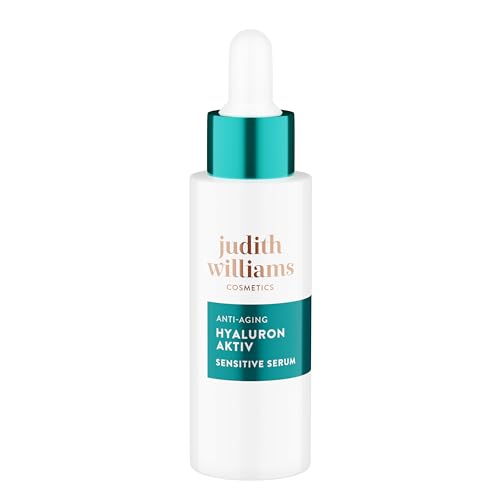 Judith Williams Cosmetics Hyaluron Aktiv Sensitive Serum, feuchtigkeitsspendende Gesichtspflege mit Hyaluron, glättet und beruhigt die Haut, ohne Silikone und Parfum, 30 ml