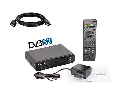 HUMAX HD Nano Digitaler HD Satelliten Receiver mit vorinstallierter Senderliste inkl. HDMI Kabel und Fernbedienung, HDMI- und SCART-Anschluss, Dolby Digital-Ausgang für beeindruckendes Musikerlebnis