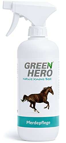 Green Hero Pferdepflege Pflegt die Haut und unterstützt den Regenerationsprozess bei Sommerekzemen Räude Juckreiz Milben Hefepilzen Reizungen für Pferde 500ml