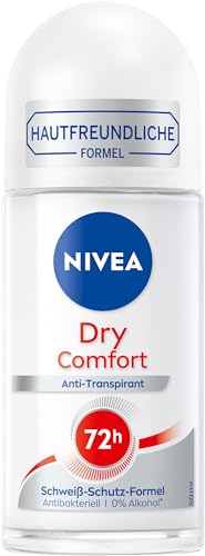 NIVEA Dry Comfort Deo Roll-On (50 ml), zuverlässiges Anti-Transpirant mit Mineralien für ein trockenes Hautgefühl, mit 72h Schutz und Schweiß-Schutz-Formel