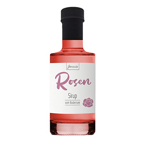 BIO Rosenblüten-Sirup 200ml - Genüssle Rosensirup vom Bodensee - Rosen Sirup aus echten heimischen Rosenblüten - natürlich ohne Zusatzstoffe