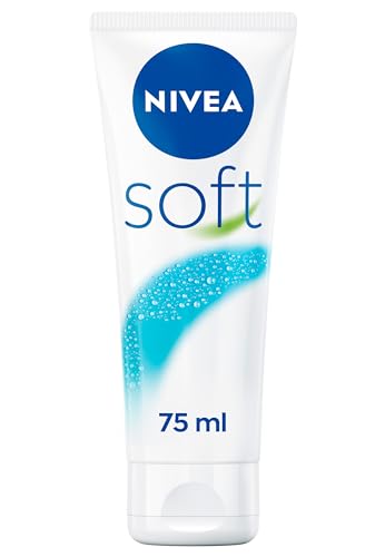 NIVEA Soft Erfrischende Feuchtigkeitscreme, leichte Creme mit Vitamin E und 100% natürlichem Jojoba-Öl, schnell einziehende Hautcreme für intensive Feuchtigkeit (75 ml)