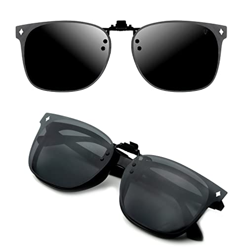 CREYESTAL Polarisiert Sonnenbrillen Aufsatz Brille, Sonnenbrille Clip, Anhebbar und Ultraleicht, Herren, Damen 100% UV400
