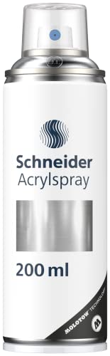 Schneider Paint-It 030 Supreme DIY Acryllack (hochdeckende Sprühfarbe, UV-beständig, 200 ml, Acrylspray für fast alle Untergründe) silver metallic