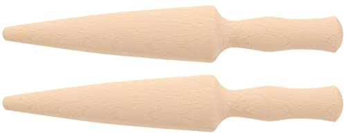 Teemando® 2 X Waffelhorn oder Pflanzholz aus Holz für selbstgemachte Waffelhörnchen oder Eiswaffeln