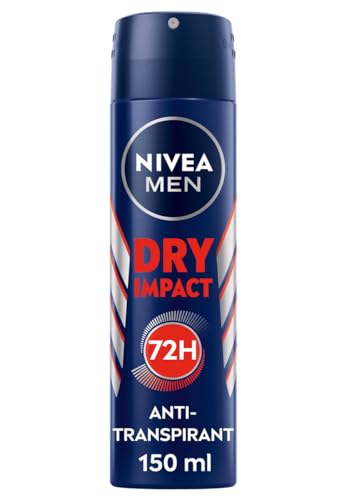 NIVEA MEN Dry Impact Deo Spray, Antitranspirant für 72h Schutz mit frischem, maskulinem Duft, Deodorant ohne Alkohol gegen unangenehmen Körpergeruch (150 ml)