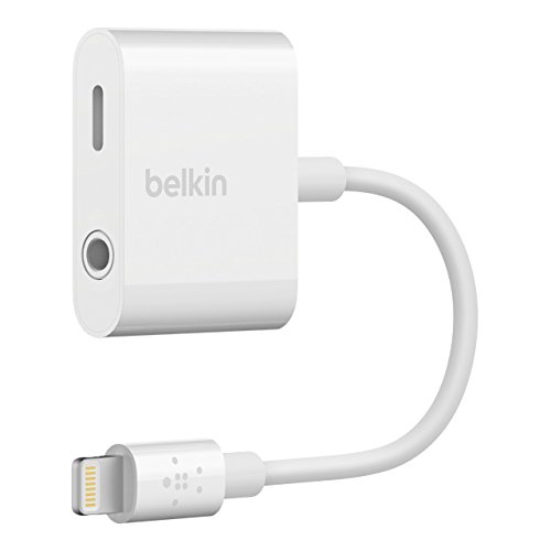 Belkin 3,5 mm Audio + Charge Rockstar (iPhone Aux-Adapter/iPhone-Ladeadapter), weiß