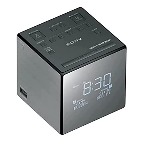 Sony XDR-C1DBP Uhrenradio (DAB/DAB+, digitalem Radioempfang, große Uhranzeige mit Helligkeitssteuerung, USB)