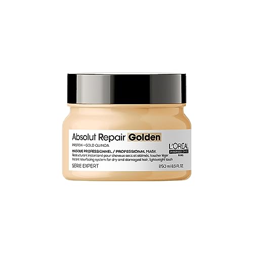 L'Oréal Professionnel Reparierende Haarmaske für strapaziertes und trockenes Haar, Mit Quinoa, Serie Expert, Absolut Repair Gold Maske, 250 ml