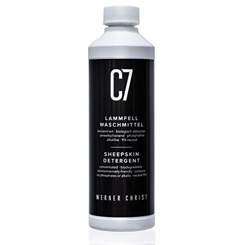 CHRIST Lammfell-Waschmittel C7 geeignet für alle waschbaren Schaffelle und Lammfellartikel sowie Naturfasern, biologisch abbaubar, umweltschonend, 500 ml