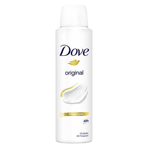 Dove Anti-Transpirant Deo-Spray Original 0% Alkohol Deodorant schützt 48h vor Körpergeruch und Achselnässe 150 ml 1 Stück