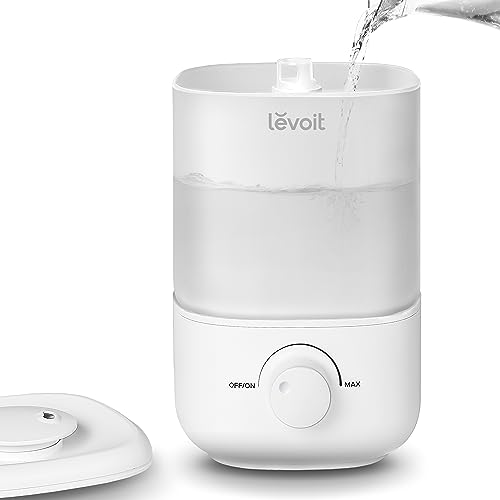 LEVOIT 2,5L Mini Luftbefeuchter bis 25H für Schlafzimmer Kinderzimmer, 26dB leise Top-Fill Humidifier für Baby Pflanzen, Raumbefeuchter mit 360° drehbarer Düse, automatische Abschaltung
