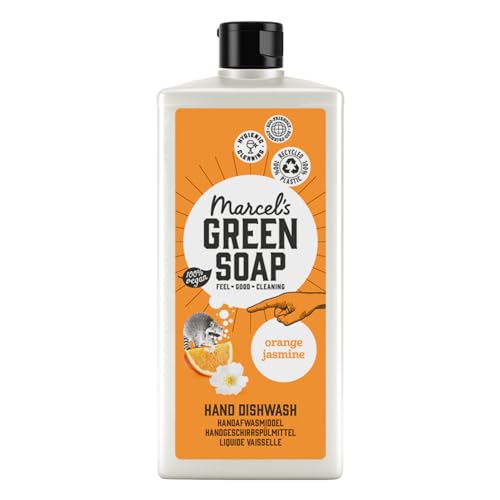 Marcel's Green Soap - Spülmittel Orange & Jasmin - Geschirrspülmittel - 100% Umweltfreundlich - 100% Vegan - 97% Biologisch abbaubar - 500 ml