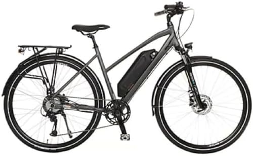Prophete E-Bike, Damen Elektrofahrrad, 28' Trekking E-Bike, Blaupunkt Hinterradmotor, 8 Gänge, Akku (36V/12,8Ah/461Wh), Farbe grau
