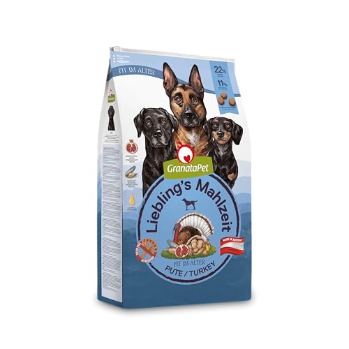 GranataPet Liebling's Mahlzeit Pute Senior, Trockenfutter für Hunde, Hundefutter ohne Getreide & ohne Zuckerzusätze, Alleinfuttermittel, 10 kg