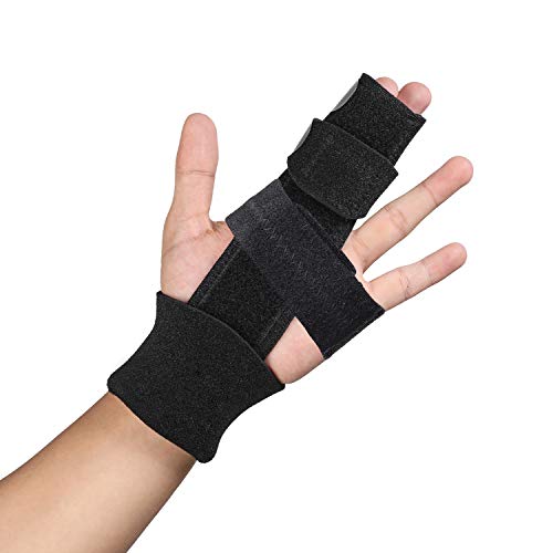 Fingerschiene für 2 Finger Fixieren, verstellbare Fingerschiene aus Aluminium, Unterstützung für gebrochene Finger, Arthritis, Triggerfinger, Schmerzlinderung, Verstauchungen (S/M)