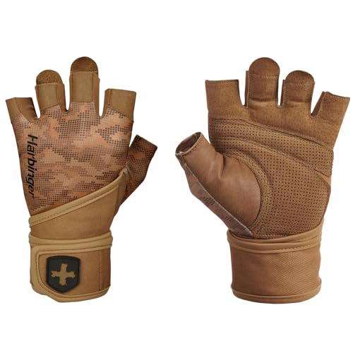 Harbinger Pro Wristwrap 2.0 Handschuhe für Gewichtheber, Unisex, Tan, Large