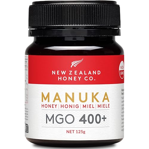 New Zealand Honey Co. Manuka Honig MGO 400+ | Aktiv und Roh | Hergestellt in Neuseeland | Zertifiziertem Methylglyoxal Gehalt | 125g