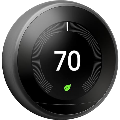Google Nest Learning Thermostat der 3. Generation, schwarz — Intelligentes Thermostat — eine hellere Art, Energie zu sparen, schwarz