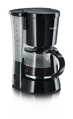 SEVERIN Filterkaffeemaschine mit Glaskanne, Kaffeemaschine für bis zu 10 Tassen je Kanne, für aromatischen Kaffeegenuss, einfache Bedienung, mit Warmhalteplatte, Schwarz, KA 4479