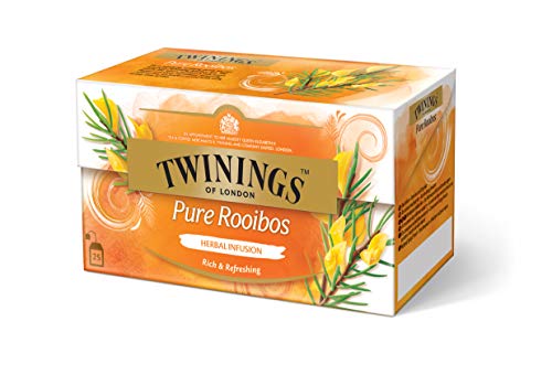 Twinings Pure Rooibos Tee, 100% natürlich & koffeinfrei ∙ Genussmomente zu jeder Tageszeit ∙ 25 Teebeutel x 2g, 50g, Tea 12er Pack (12 x 50 g)