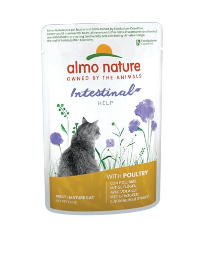 Almo Nature Functional Intestinal Help Katzenfutter, Nassfutter für ausgewachsene Katzen mit Geflügel. 30er Pack (30 x 70g)