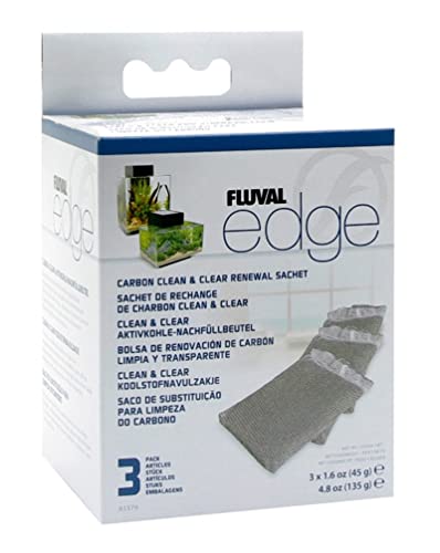 Fluval Clean and Clear Aktivkohle Filtereinsatz, geeignet für die Fluval Edge Aquarien, 3er Pack
