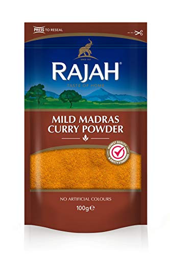 Rajah Mild Madras Currypulver – Aromatische Gewürzmischung mit milder Schärfe – 1 x 100 g