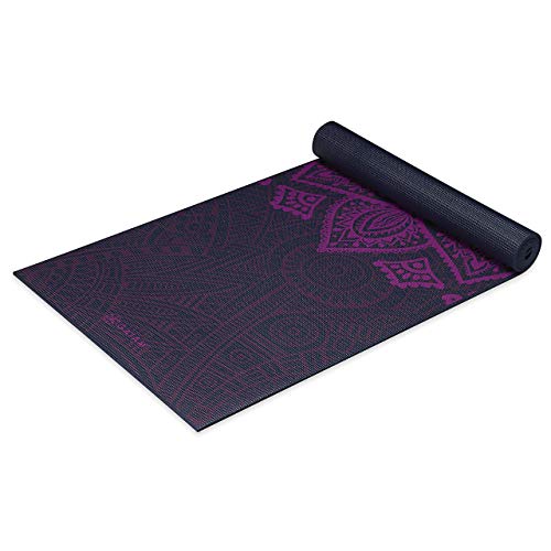 Gaiam Premium Yoga-Matten mit Aufdruck, Print Premium, Plum Sundial Layers