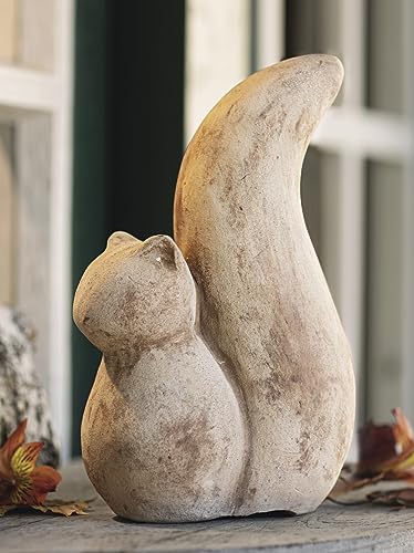 Dekoleidenschaft Dekofigur Eichhörnchen aus Terracotta, schwere Qualität, 28 cm hoch, Gartendekofigur, Gartenfigur, Gartendeko für Draußen