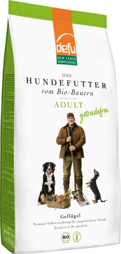 defu Hundefutter | 1 x 12,5 kg | Adult getreidefrei Bio Geflügel | Premium Bio Trockenfutter für ausgewachsene Hunde