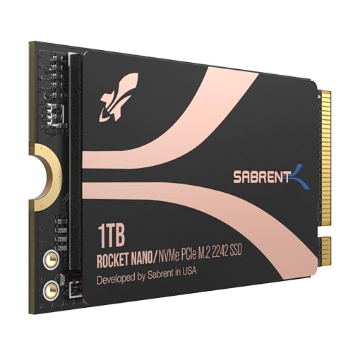 Sabrent Rocket 1 TB 2242 DRAM-Less M.2 PCIe Gen 4 NVMe SSD (SB-2142-1TB)