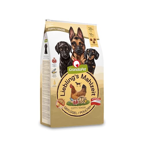 GranataPet Liebling's Mahlzeit Geflügel Junior, Trockenfutter für Hunde, Hundefutter ohne Getreide & ohne Zuckerzusätze, Alleinfuttermittel, 10 kg