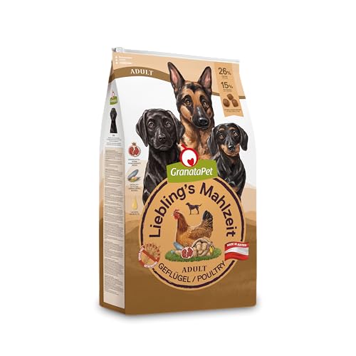 GranataPet Liebling's Mahlzeit Adult Geflügel, Trockenfutter für Hunde, Hundefutter ohne Getreide & ohne Zuckerzusätze, Alleinfuttermittel, 10 kg
