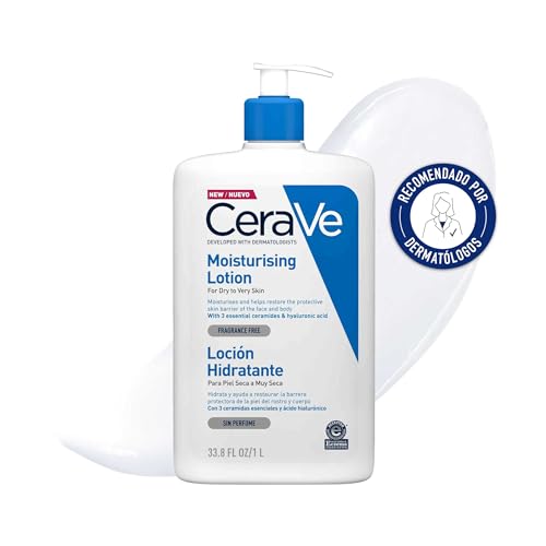 CeraVe Feuchtigkeitslotion für Körper und Gesicht, Lotion für trockene bis sehr trockene Haut, Mit Hyaluron und 3 essenziellen Ceramiden, 1 x 1l