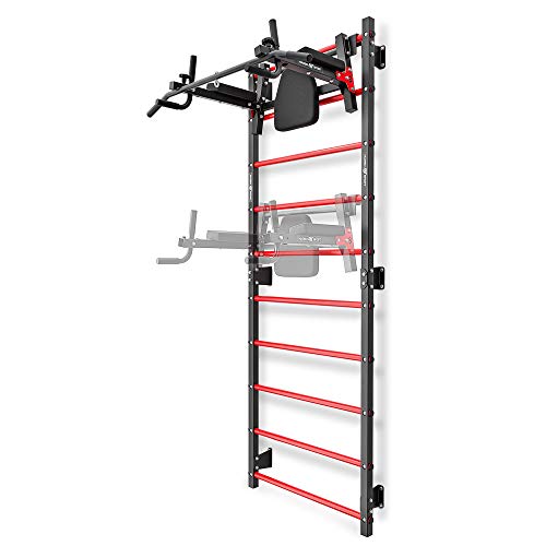 Marbo Sport Set MHU1 | Sprossenwand zur Wandmontage 230 x 81 cm MH-U204 + Multifunctional wallmounted dip-Station with Pull-up bar (2in1) MH-U205 | Made in EU