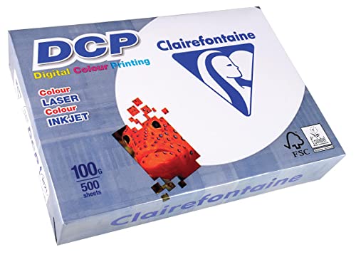 Clairefontaine 1821C - Ries Druckerpapier / Kopierpapier DCP, extraweiß, DIN A4, 100g, 500 Blatt, Weiß, 1 Ries