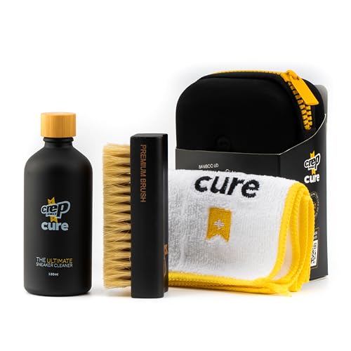 Crep Protect CURE-Kit – Premium-Turnschuhe-Reinigungsset, mit Bürste, Lösung, Mikrofasertuch und wiederverwendbarem Beutel (100 ml)