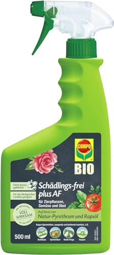 COMPO Schädlings-frei plus AF - Insektizid - anwendungsfertiges Spray gegen Blattläuse, Schildläuse, Wollläuse & Co. - für Zierpflanzen und Kernobst - 500 ml