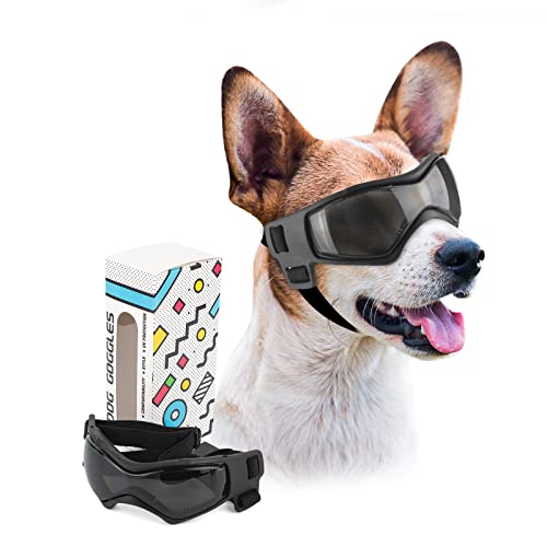 PETLESO Hundebrille Hundeschutzbrille Hunde Sonnenbrille Anti-UV Schutz Augenschutz für Kleine/Mittelgroße Hunde