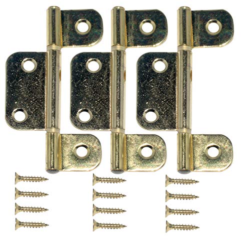 Hettich Lamellentürscharniere für innenliegende und vorliegende Türen, 22 x 81 mm, 3 Stück, 89233