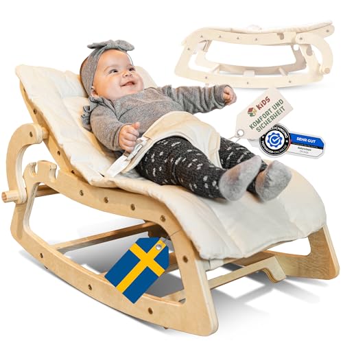 ZN Kids® Babywippe verstellbar [grow with me Technologie] Babywiege Wippe Baby Schaukelstuhl 3-in-1 Babyschaukel Schaukel Wiege Erstausstattung Geschenk swing to sleep Bouncer Rocker