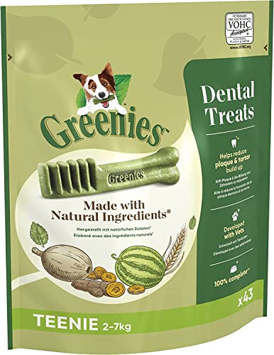 Greenies Dental Treats Original Teenie – Zahnpflegesnacks für sehr kleine Hunde von 2-7 kg – Hundeleckerli zur täglichen Zahnreinigung – 1 x 340 g