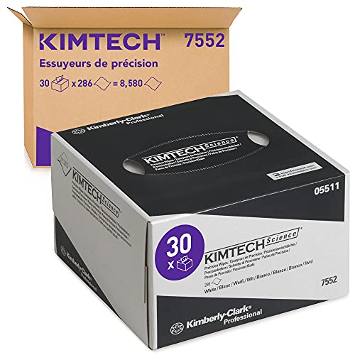 Kimtech Science Präzisionswischtücher 30 Spenderboxen mit je 286 weißen, kleinen, 1-lagigen Wischtüchern = 8. 580 Tücher