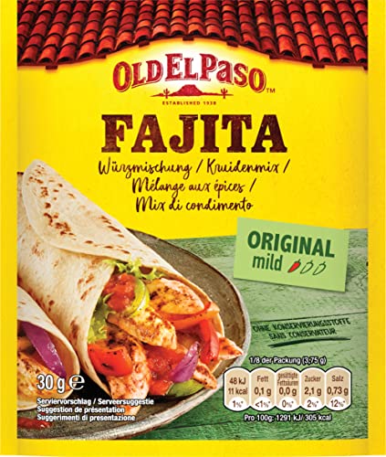 Old El Paso Fajita Würzmischung Fertiger Gewürzmix für mexikanische Fajitas, 30 g