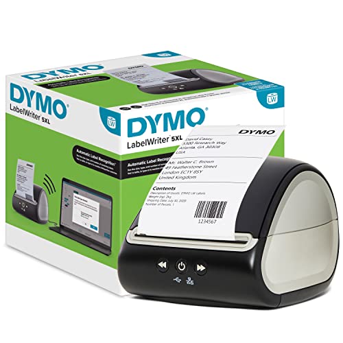 DYMO LabelWriter 5XL Etikettendrucker | automatische Etikettenerkennung | Beschriftungsgerät, das extrabreite Versandetiketten von Amazon, DHL und mehr druckt | ideal für E-Commerce | EU-Stecker