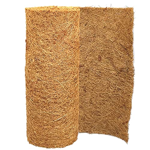 SUNYAY Kokosmatte 100% Bio 30x200 cm, Coco Liner Mulch für Pflanzen, Unkrautbekämpfung Stoffmatte, Kokos Teppich für Tiere, Braun